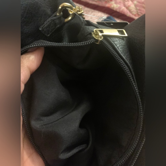 Brand New with tags Rampage Black Crossbody Bag with Gold Accents - Picture 10 of 10